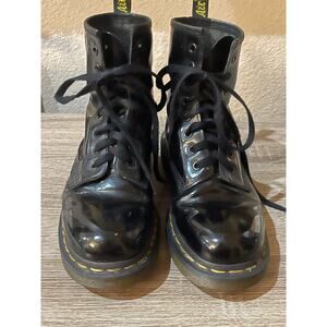 Leather Dr Martens 1460 patent leather lace up boots size 7